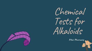 CHEMICAL TESTS FOR ALKALOIDS [upl. by Tatia]