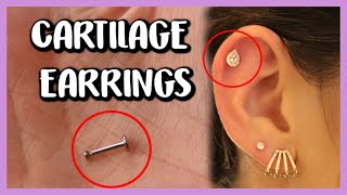 HOW TO REMOVE AND INSERT CARTILAGE EARRINGSLABRET 16G [upl. by Llennoc840]