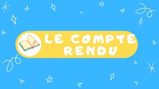 08 Théorie Comment rédiger un compte rendu critique [upl. by Casmey480]