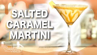 Tasty SALTED CARAMEL Martini  1Minute Cocktail Recipes [upl. by Jamill]