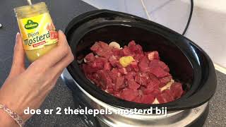 Boeuf Stroganoff uit de slowcooker  Crockpot [upl. by Reahard]