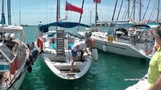 Sailboat mooring in the port of Pythagorion  Samos island GreeceΕλλάδα HD 1080p [upl. by Jarred]