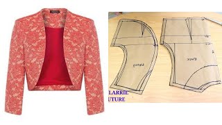 How to Make a Jacket  Bolero Jacket  Ladies Jacket  Pattern drafting  Cutting and Stitching [upl. by Hairam]