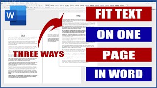 How to Fit Text to One Page in Word  Microsoft Word Tutorials [upl. by Nnairac]