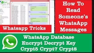 WhatsApp Database Encrypt Decrypt Key for WhatsApp Viewer  WhatsApp Tricks amp Tweaks [upl. by Burty]