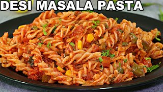 Desi Masala Pasta  Indian Style Pasta Recipe  Quick Masala Pasta Recipe [upl. by Minny]