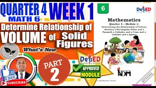 PART 2 Math 6 Quarter 4 Week 1 Relationship of Volumes of Solid Figures [upl. by Yokum]