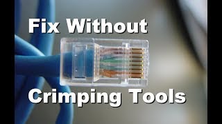 How to FIX Repair Broken Internet RJ45 Connector Replacement without Crimping Tools [upl. by Gwenora552]