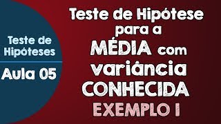 05  Exemplo 1  Teste de Hipótese para a média populacional com variância conhecida [upl. by Aicilaanna]