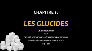 Cours Biochimie Structurale  Chapitre 1 GLUCIDES [upl. by Enileda]