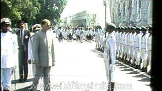 Rajiv Gandhi escapes an attempt on his life by a Sri Lankan Naval Cadet [upl. by Ahseyi]