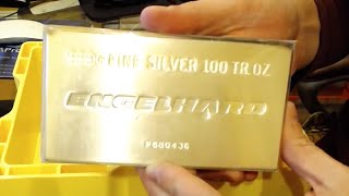 Engelhard 100 oz Extruded Silver Bar Purchase 112614 [upl. by Elleda]