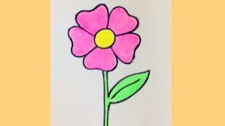 How to draw a flower step by stepvery easy flower drawingsimple flower drawing step by step [upl. by Onek]