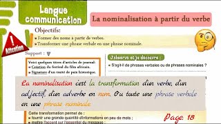 Cours de français  La nominalisation à partir du verbe [upl. by Eentroc]