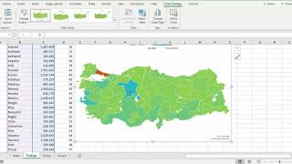 Excelde harita maps grafiğini kullanma değerleri karşılaştırma ve coğrafi kategorileri gösterme [upl. by Zoellick]