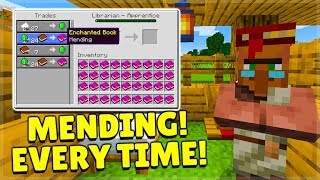 HOW to GET Mending Looting 3 Fortune 3 ALWAYS From Villagers In Minecraft 1 14 Easy Tutorial [upl. by Rechaba39]