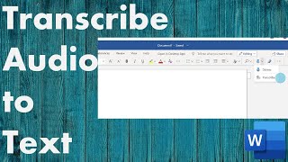 How to Record and Transcribe Audio File to Text in Microsoft Word [upl. by Ariajay]