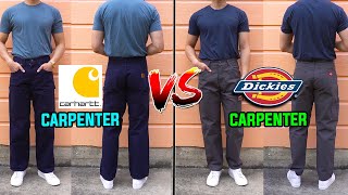 Which Is BETTER  Carhartt VS Dickies Carpenter Work Pants Review  Comparison [upl. by Ettari]