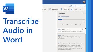 How to record and transcribe audio in Microsoft Word [upl. by Ettenoj]