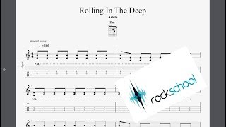 Rollin in the deep Rockschool Grade 1 Guitar Play Along [upl. by Lawry]