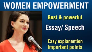 Women Empowerment speech in English  Speech on Women Empowerment  Essay Writing  Speech Writing [upl. by Aldo]