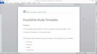 Feasibility Study Template [upl. by Katherine]