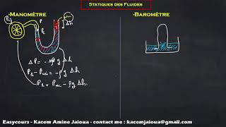 84  Manomètre  Baromètre  Thermodynamique SMPC [upl. by Quintina]