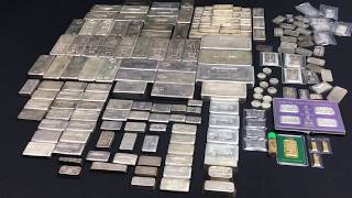 Over 50000 in Rare Vintage Poured Silver Bars [upl. by Htnnek]