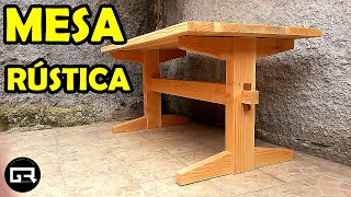 MESA DE MADERA RUSTICA COMO HACER WOODEN TABLE [upl. by Samal]