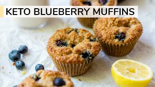 KETO BLUEBERRY MUFFINS  easy healthy muffin recipe [upl. by Lessig923]