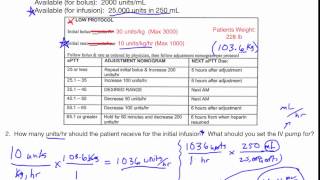 Dosage Calculation using a Heparin Protocol [upl. by Ahsatsan62]