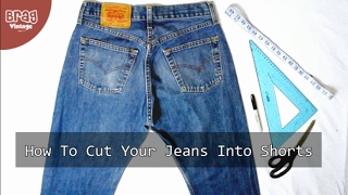 5 Steps How To Cut Mens Jeans Into Shorts [upl. by Bidget]