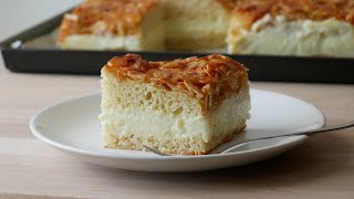 Bienenstich Blechkuchen Backen Rezept  Baking German Bee Sting Cake Recipe  ENG SUBS [upl. by Aehtela299]