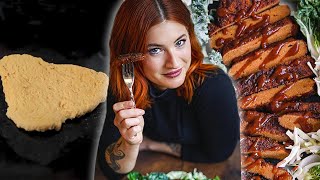 SEITAN STEAK  Easy amp Vegan Vital Wheat Gluten Steak Recipe [upl. by Hana]