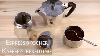 Kaffeezubereitung mit dem Espressokocher  Mokakanne [upl. by Nnhoj]