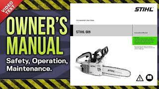 Owners Manual STIHL 009 Chainsaw [upl. by Nitniuq472]