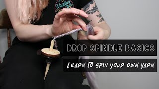 How to Spin yarn using a DROP SPINDLE  Drop Spindle TUTORIAL [upl. by Assillem]