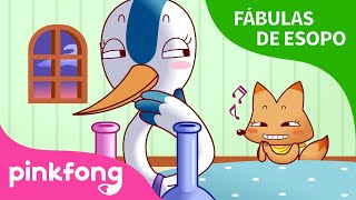 La Zorra y la Cigüeña  Fábulas de Esopo  Pinkfong Cuentos Infantiles [upl. by Gareri]