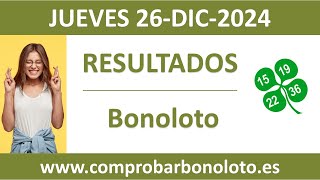 Resultado del sorteo Bonoloto del jueves 26 de diciembre de 2024 [upl. by Ames138]