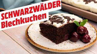 Einfacher Schwarzwälder Kirschkuchen vom Blech [upl. by Ferrigno]