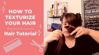 How to use Texturizing Shears  Tutorial  Haircuts at Home [upl. by Sanborn]