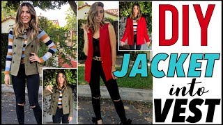 DIY How To Cut a JACKET into a VEST  by Orly Shani [upl. by Estas382]