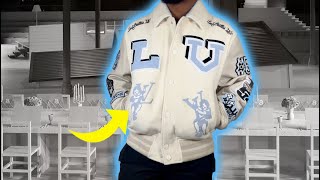 FW22 LOUIS VUITTON CREAM BUNNY VARSITY JACKET REVIEW [upl. by Airetahs600]