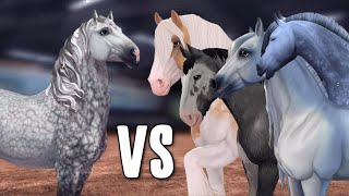 Percheron VS Friesian Finnhorse Clydesdale Irish Cob gaits amp animations in Star Stable Online [upl. by Ribal915]