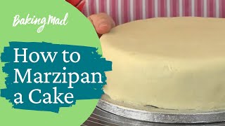 How to Marzipan a Cake  Baking Mad [upl. by Ainola]