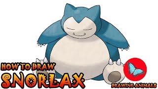 How To Draw Snorlax Pokemon  Drawing Animals [upl. by Elleniad]