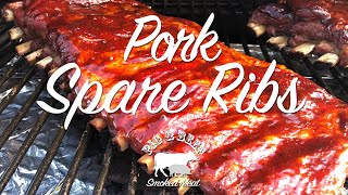 Pork Spare Ribs  Smoked on a Wood Pellet Grill [upl. by Joete255]