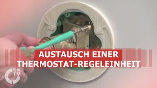 Hansgrohe Techniktipp Austausch ThermostatRegeleinheit  SHKTV [upl. by Talanian]