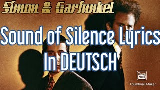 Sound of silence  lyrics in Deutsch [upl. by Pazia]