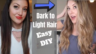 DIY Dark Hair to Blonde Hair  How To Get Blonde Hair Without Damage  At Home Hair Lightening [upl. by Novah130]